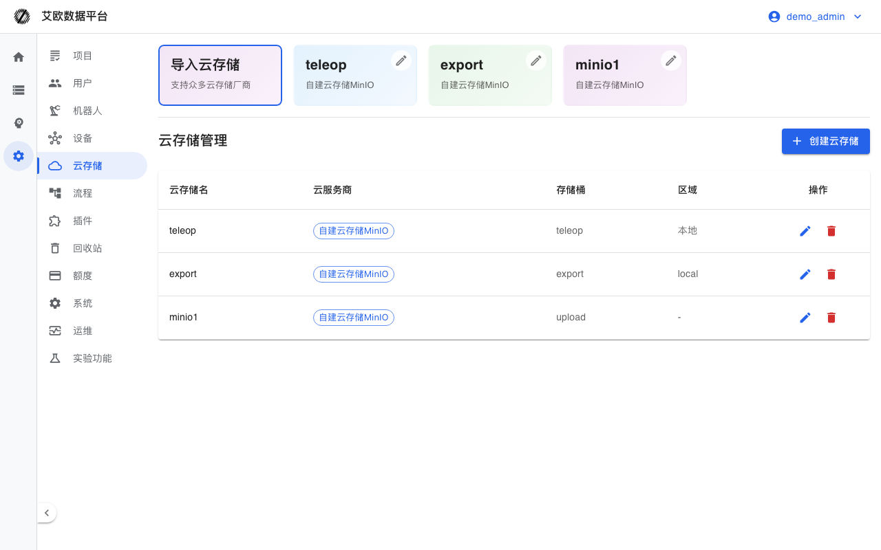 云存储配置(创建/列表)
