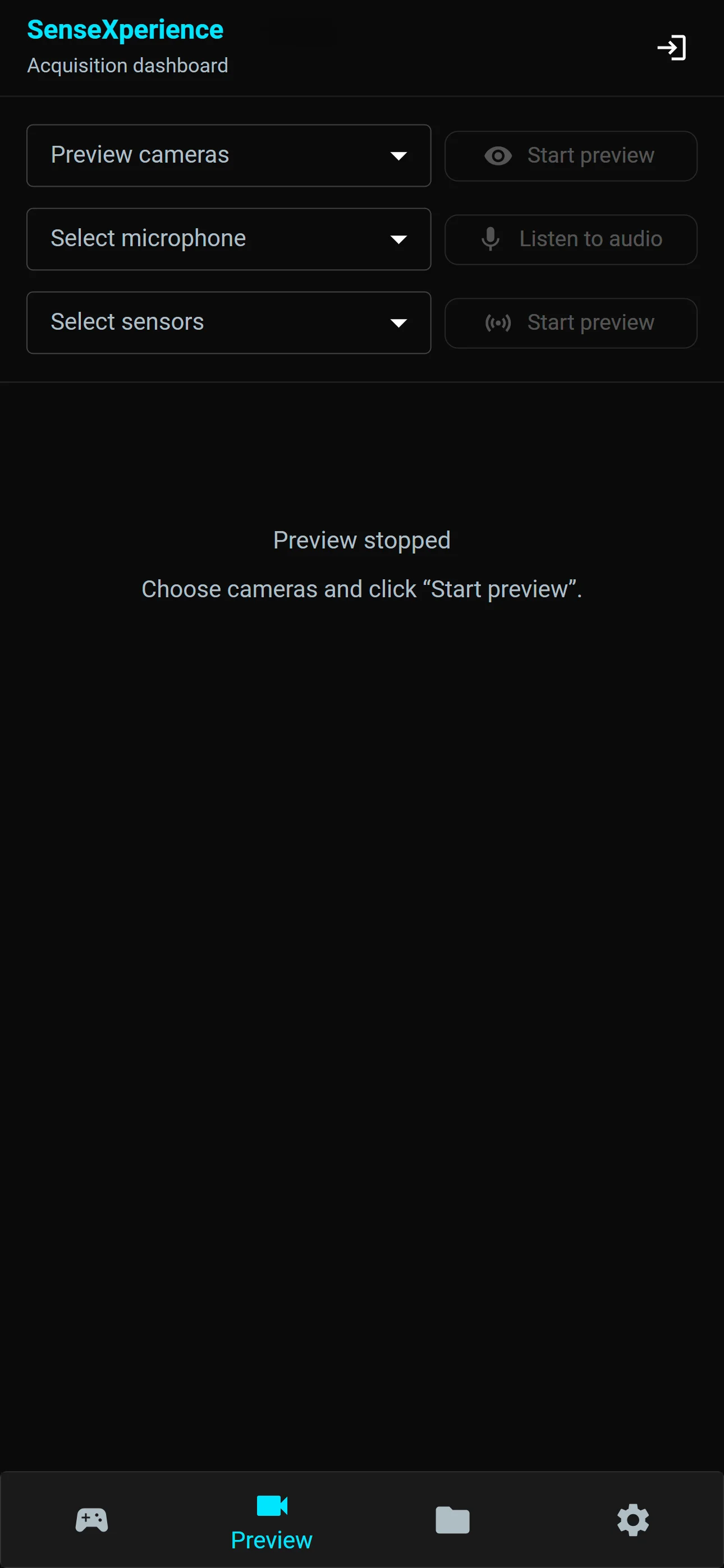Preview screen