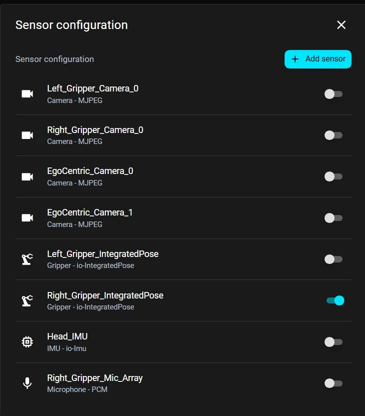 Sensor config