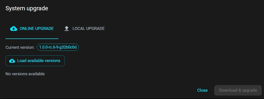 オンラインアップグレード